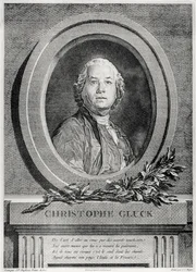 Porträt von Christoph Gluck, deutscher Komponist, graviert von Simon Charles Miger